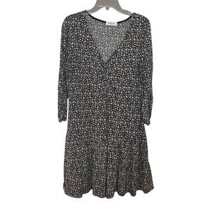 Gilli Black and White Floral Long Sleeve Dress size 1X